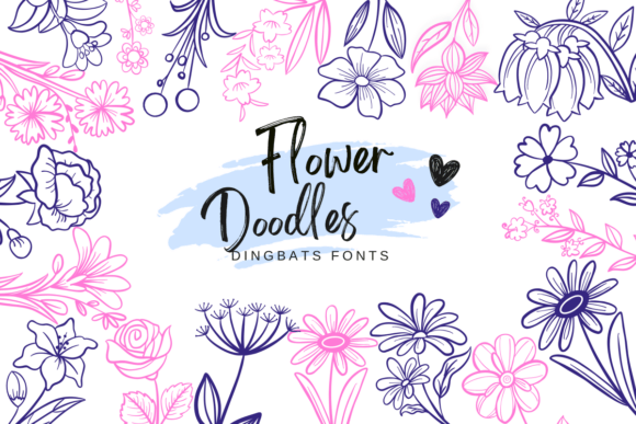 Flower Doodles Font: A Sketch-Style Dingbats Typeface for Creative Projects