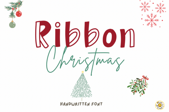 Ribbon Christmas Font: A Festive Handwritten Display